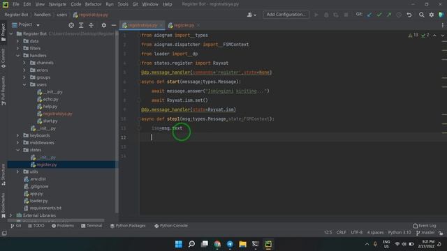 Aiogram FSM Context Tutorial | Aiogramda FSM Statelar haqida to'liq darslik #aiogram #fsmcontext смотреть онлайн