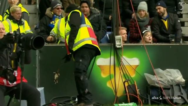 Dead rats were thrown at FC Copenhagen player during the BIF vs FCK game смотреть онлайн