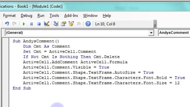Commenting Excel Cells with VBA, Excel Library, Video 00004 смотреть онлайн