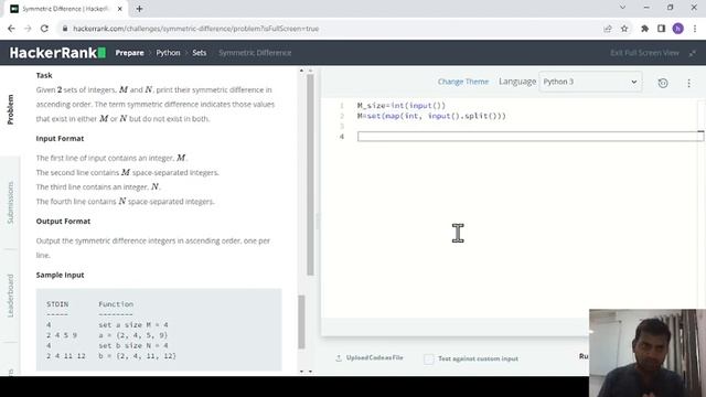 Hacker-Rank Symmetric Difference solution in python смотреть онлайн