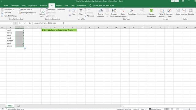 How to Sort a Column by Occurrence Count in Excel смотреть онлайн