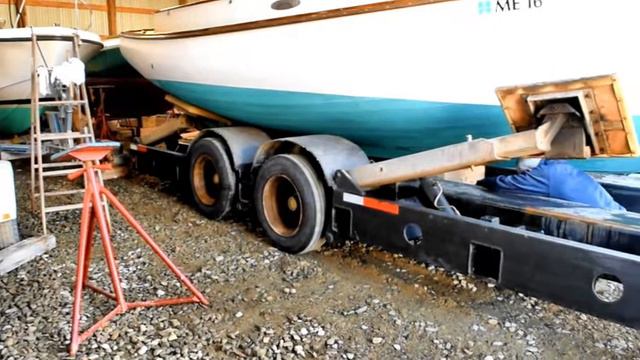 Launching Wooden Cat Boat Petunia - Part I: Loading The Boat On The Trailer