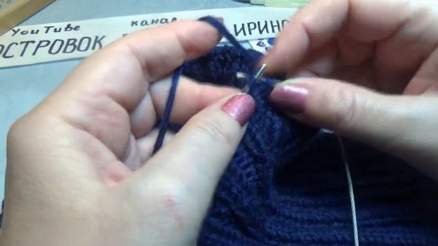Вяжем простую шапку спицами_ Шапка резинкой 2_2_ Подробный мастер класс #684 смотреть онлайн