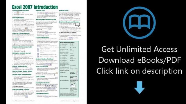 Download Microsoft Excel 2007 Introduction Quick Reference Guide (Cheat Sheet of Instructions, T PD смотреть онлайн