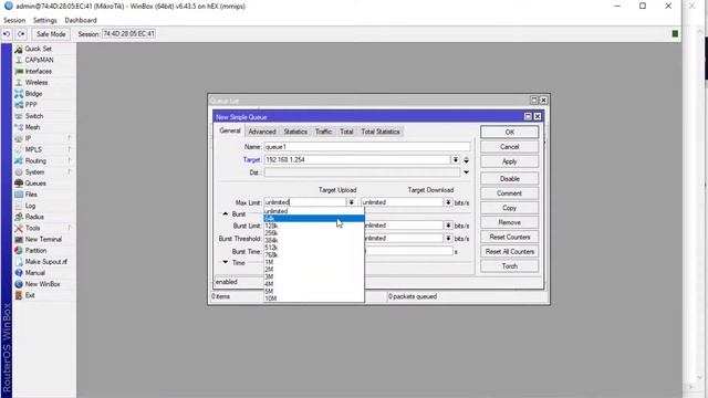 Mikrotik router bandwidth limit by simple queue and Queue Type смотреть онлайн