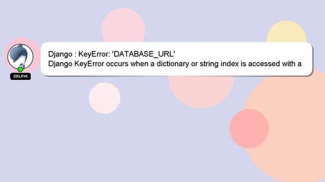 Django : KeyError: 'DATABASE_URL' смотреть онлайн