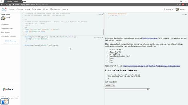 Easy JavaScript - Intro to Event Listeners (30) смотреть онлайн