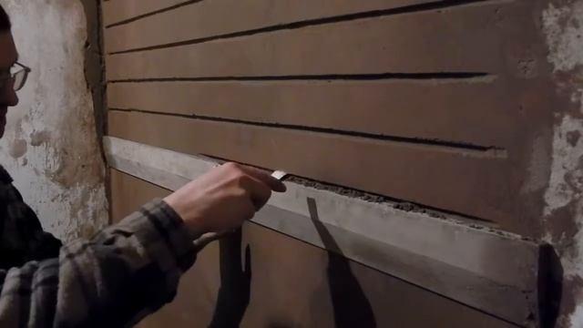 Штукатурка печки. Имитация кирпичной кладки. смотреть онлайн