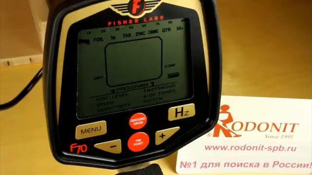 Органы управления металлоискателя Fisher F70 смотреть онлайн
