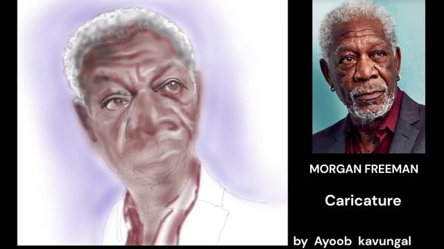 Digital Caricature Demo | Morgan Freeman | IbisPaint| Ayoob Kavungal #art #digitalart #ipad#paintin