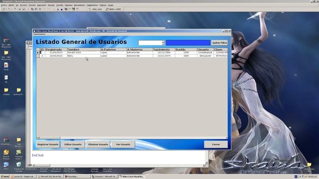 VB6 con Sql Server - Leccion 02 - Registrar Nuevos Usuarios- BD SQL SERVER - HD смотреть онлайн