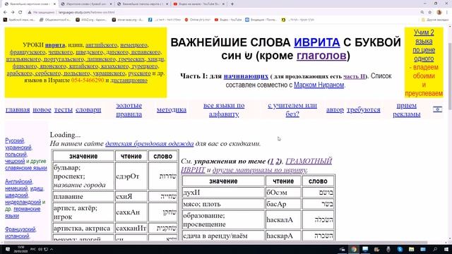 1063. Проблема буквы шин, передающей звук С (СИН, ссылки в описании к видео). Иврит не без проблем смотреть онлайн