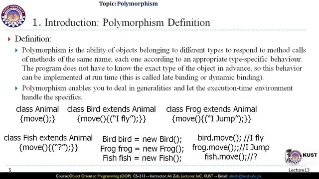 Lecture 13-V1-Object Oriented Programing in Java - Polymorphism - Introduction смотреть онлайн