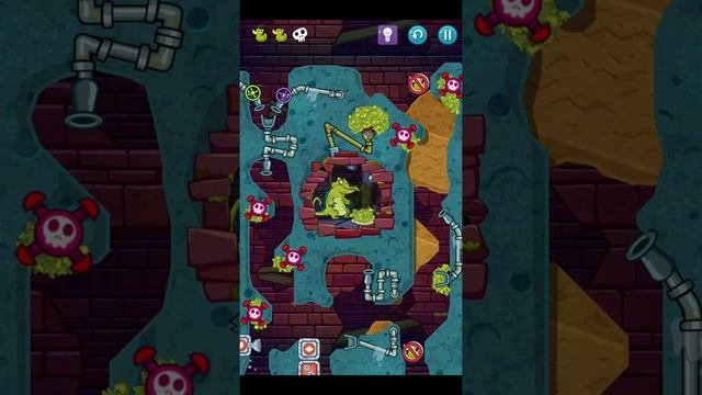 Прохождение игры "Крокодильчик Свомпи 2", уровень 48 "Ужасные бомбы", все утки и сокровища смотреть онлайн