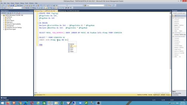Bài 19: [Học SQL từ đầu] - Hướng Dẫn Phân Trang Trong SQL Server ( Cách 1 Dùng RowNumer) смотреть онлайн