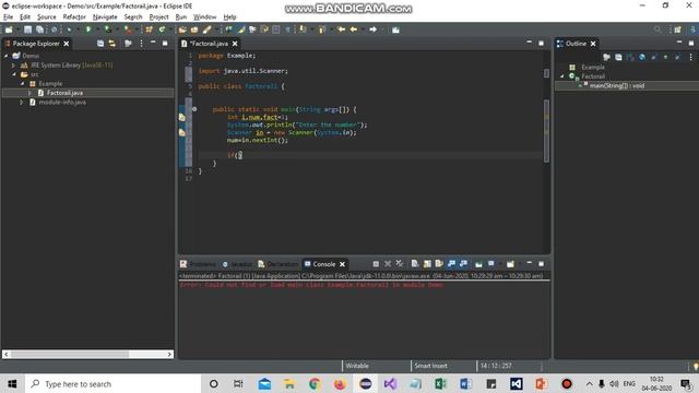 Java Program to find Factorial of a Number смотреть онлайн