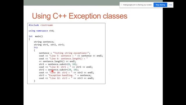 OOP - Exception Handling (C++ Exception Classes, Creating your own exceptions) смотреть онлайн