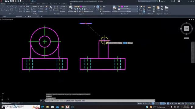 Cylinder mount in AutoCAD 2022 part 2 смотреть онлайн