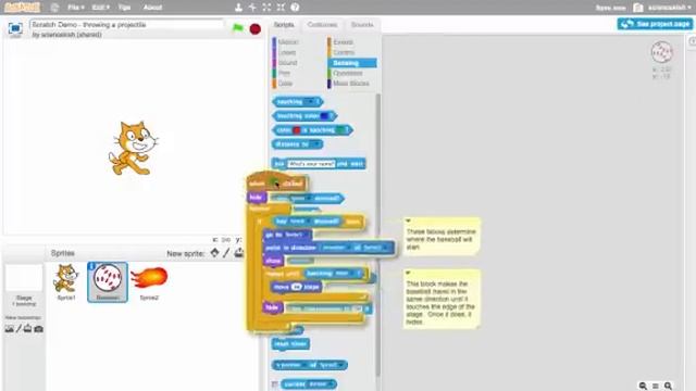 Scratch - how to throw/shoot a projectile смотреть онлайн