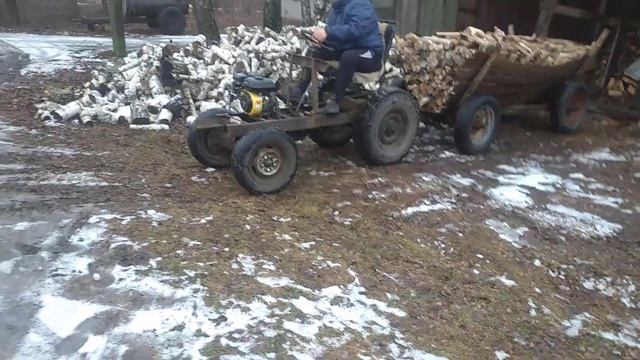 самодельный минитрактор с прицепом дров) смотреть онлайн