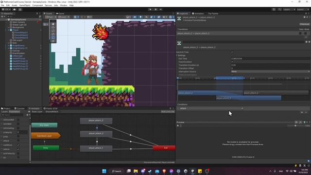 How to Make a Combo Sword Attack - 2D Platformer Crash Course in Unity 2022 (Part 20) смотреть онлайн