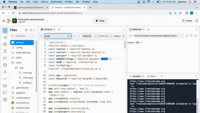 freeCodeCamp - Advanced Node and Express - Solution - Live Stream #3 смотреть онлайн