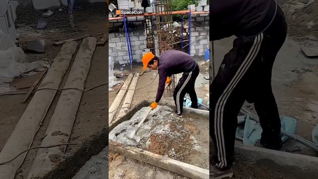 Кладка стен из сплитерного блока @SpaceCon_Live(instagram) #строительстводома #рабочийпроцесс
