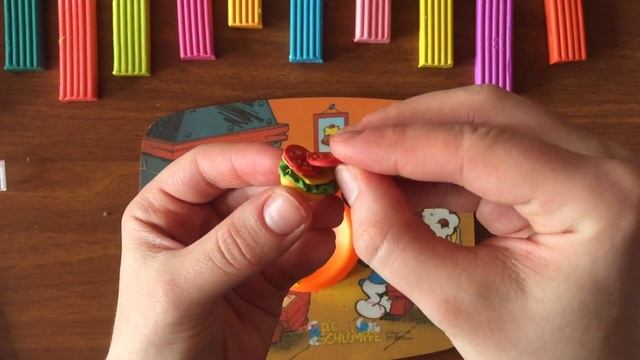 Бургер из пластилина!!!.....How to make a burger with plasticine! смотреть онлайн