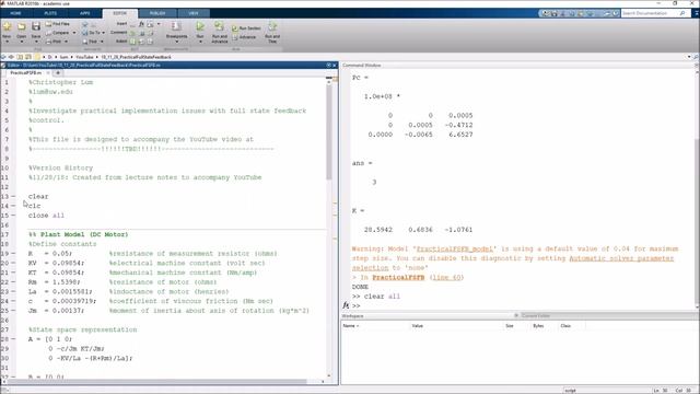 Practical Implementation Issues with a Full State Feedback Controller смотреть онлайн