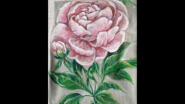 как разрисовать футболку/как нарисовать пионы/переделка одежды/как нарисовать цветок на ткани смотреть онлайн