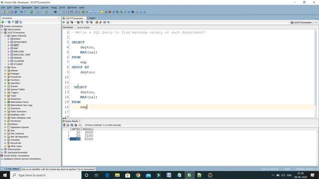 Write a SQL Query to find the maximum salary of each department? || SQL Query Interview Question смотреть онлайн