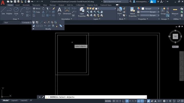 Comando Overkill no AutoCAD (Excluindo linhas sobrepostas) смотреть онлайн