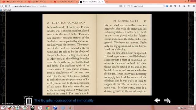 The Egyptian Conception Of Immortality