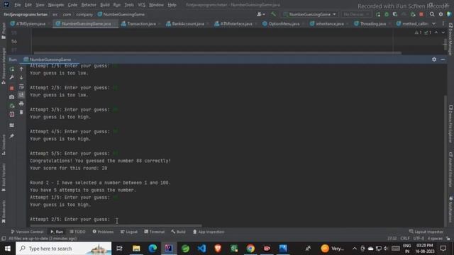 Osis Infobyte Java Development Internship Task 2 Number Guessing Game смотреть онлайн