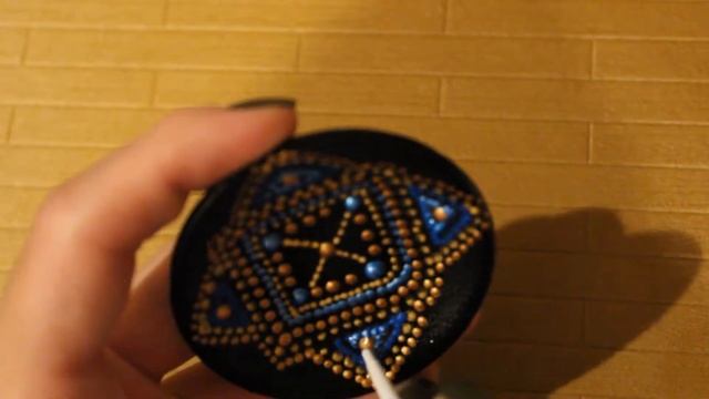 Миниатюра Тарелка для куклы с точечной росписью