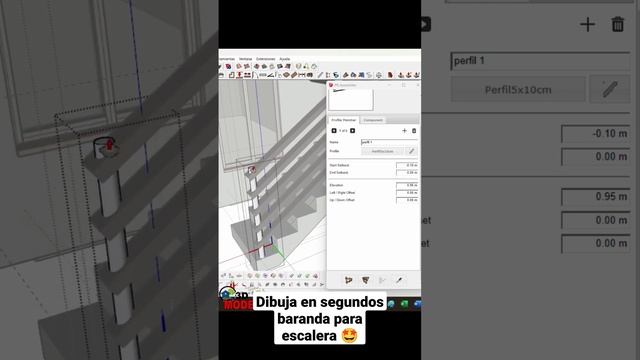 Dibuja en segundos baranda para escalera con este plugin en SketchUp free file смотреть онлайн