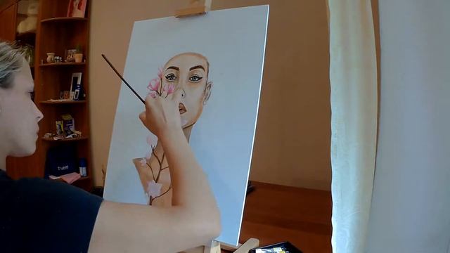 ДЕВУШКА В ШЛЯПЕ. КАРТИНА МАСЛОМ. GIRL IN A HAT. PAINTING OIL. смотреть онлайн