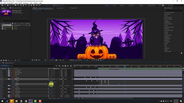 Halloween Owl Animation in After Effects Tutorials смотреть онлайн