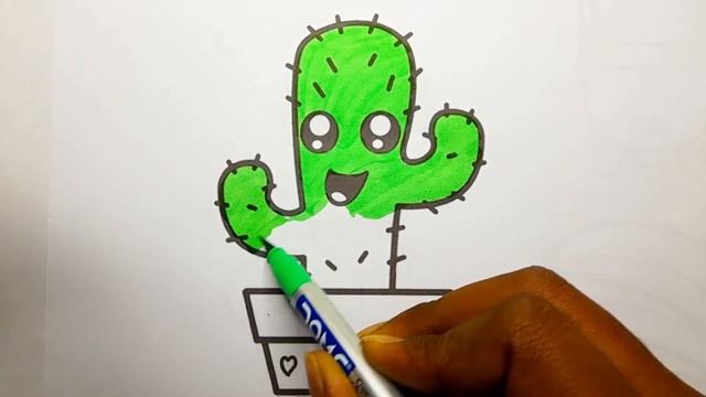Cute Cactus ? Drawing, Coloring And Painting For Kids And Toddlers #172
