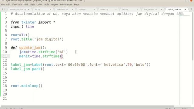 20220918 - digital clock using tkinter python linux смотреть онлайн