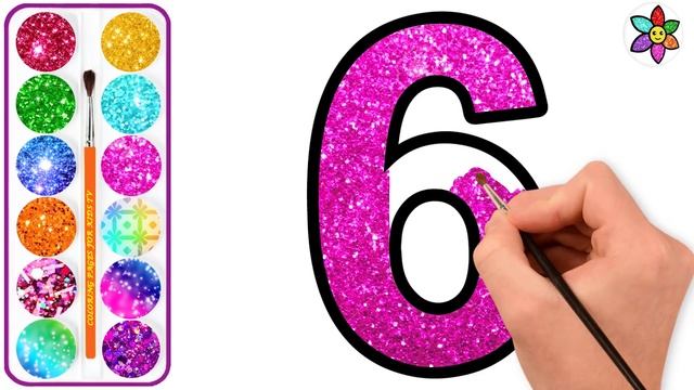 Cara Menggambar & Mewarnai Jumlah | Glitter Number coloring pages Learn Colors Learn numbers for ki смотреть онлайн
