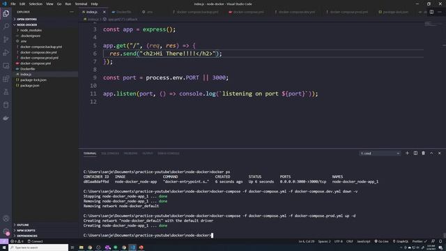 Docker Compose Dev to Prod multiple files: DevOps with Docker and Node.js + Mongodb/Redis Part #11 смотреть онлайн