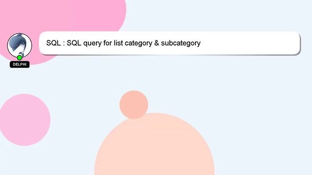 SQL : SQL query for list category & subcategory смотреть онлайн