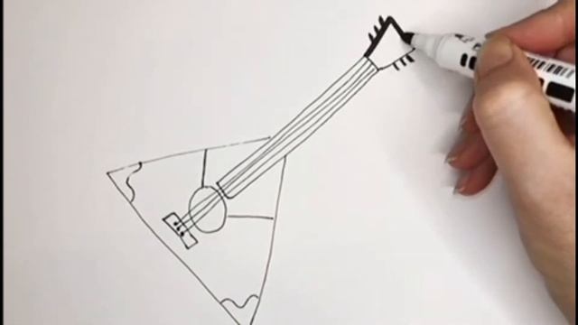 How To Draw A Balalaika/рисунок  балалайка/cara Menggambar Balalaika/बालालिका कैसे आकर्षित करें