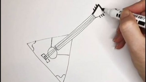 how to draw a balalaika/рисунок балалайка/cara menggambar balalaika/बालालिका कैसे आकर्षित करें
