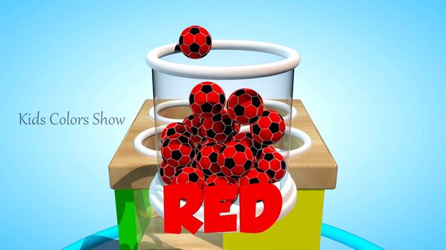 Colors For Children To Learn With Mini Soccer Ball #s | Wooden Tower Toy With Soccer Balls смотреть онлайн