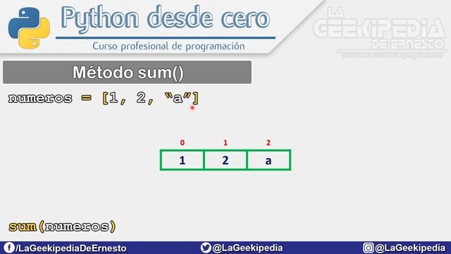 Curso Python 3 desde cero #57 | Sumar los elementos de una lista – Método sum() смотреть онлайн