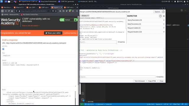 CSRF - Lab #1 CSRF vulnerability with no defenses | Long Version смотреть онлайн
