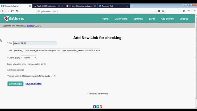 EBay Alerts - FREE notifications every 10 minutes by email and Telegram bot смотреть онлайн