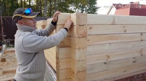 Баня из профилированного бруса. Об углах и продуваимости стен..mp4